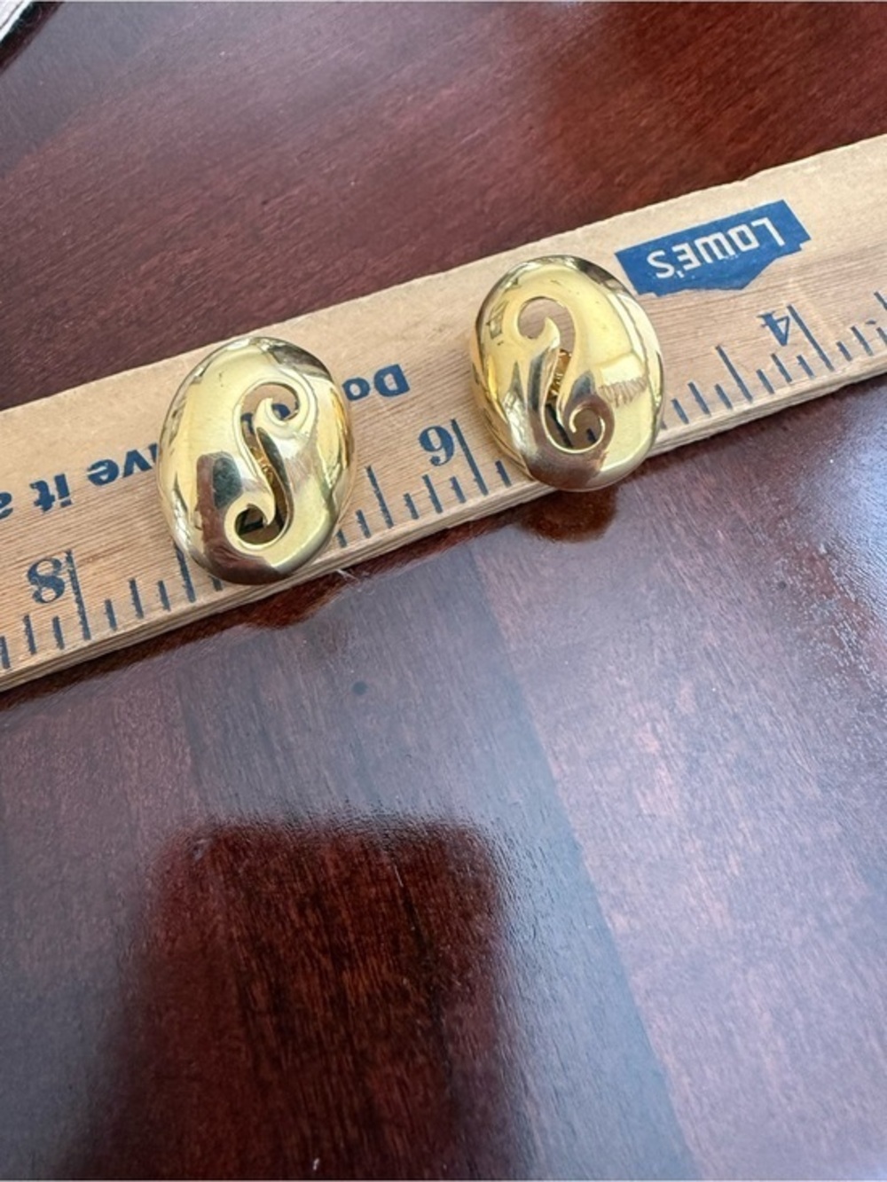 Vintage Letter S ClipOn Earrings